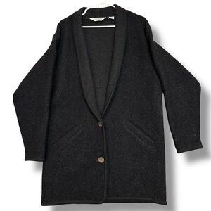 Vintage Lands' End Wool 2-Button Pea Coat Size 14